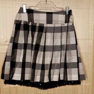Justice Girls Dressy Black Grey Buffalo Check Skirt 10